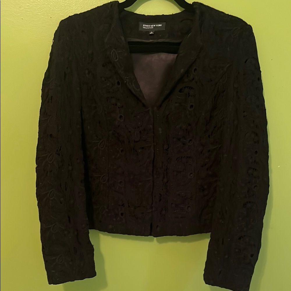 EUC Black Ribbon Lace Jacket